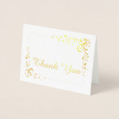 Scroll Corner Border Danke Extravaganten Schriftar Folienkarte (Vorderseite)