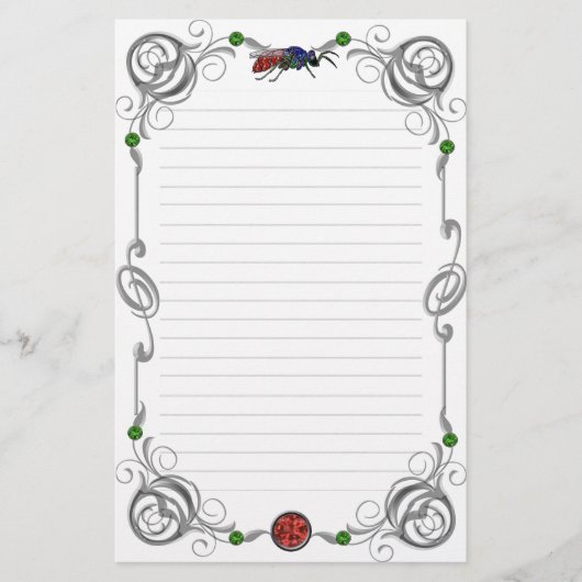 Scroll Cuckoo Wasp Lined Briefpapier (Vorderseite)