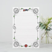 Scroll Cuckoo Wasp Lined Briefpapier (Stehend Vorderseite)