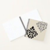 Scroll Damask Art I Black Gray Creme Notizblock (Innenseite)
