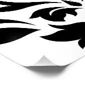 Scroll Damask Art I Black & Grey on White Poster (Ecke)