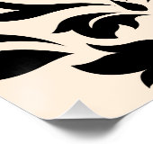 Scroll Damask Art I Black on Creme Poster (Ecke)
