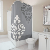 Scroll Damask Art I Cream & Gran Duschvorhang (Beispiel)