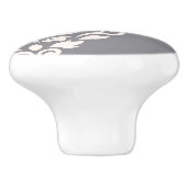 Scroll Damask Art I Cream & Gran Keramikknauf (Seitenansicht)