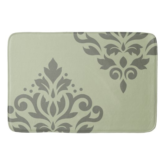 Scroll Damask Art I Deck on Lt Green Badematte (Vorderseite)