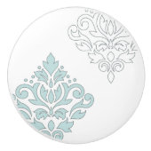 Scroll Damask Art I (line) Duck Egg Blue Gray Wt Keramikknauf (Vorderseite)