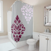 Scroll Damask Art I Plum Pink Grau Duschvorhang (Beispiel)