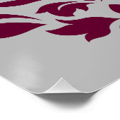 Scroll Damask Art I Plum Pink Grau Poster (Ecke)