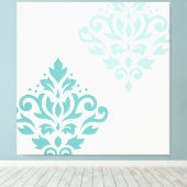 Scroll Damask Art I Tees on Cream Leinwanddruck (Insitu (Holzboden))