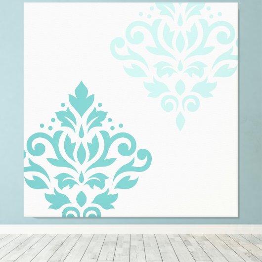 Scroll Damask Art I Tees on Cream Leinwanddruck (Insitu (Holzboden))
