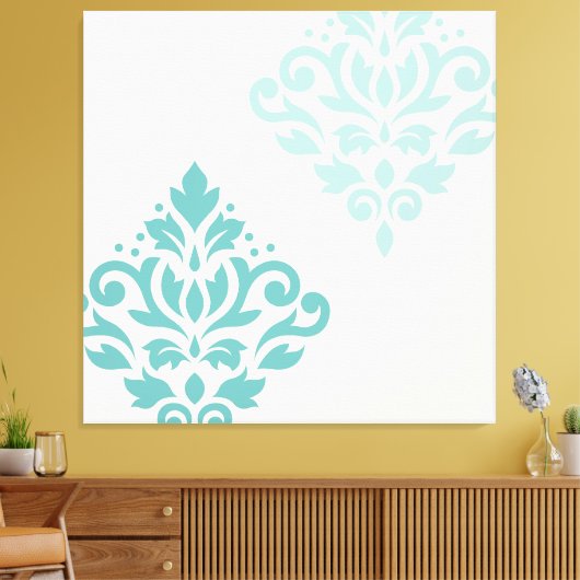 Scroll Damask Art I Tees on Cream Leinwanddruck (Insitu (Wohnzimmer))