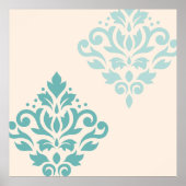 Scroll Damask Art I Tees on Cream Poster (Vorne)