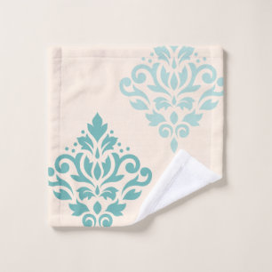 Scroll Damask Art I Tees on Cream Waschlappen