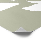 Scroll Damask Art I White on Green Poster (Ecke)