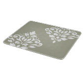 Scroll Damask Art I White on Green Schneidebrett (Ecke)