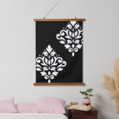 Scroll Damask Art I White Wandteppich Mit Holzrahmen (Schlafzimmer)