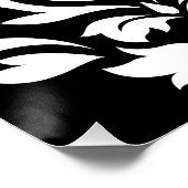 Scroll Damask Art Ib White Poster (Ecke)