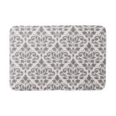 Scroll Damask Big Pattern Grau auf Creme Badematte (Vorderseite)