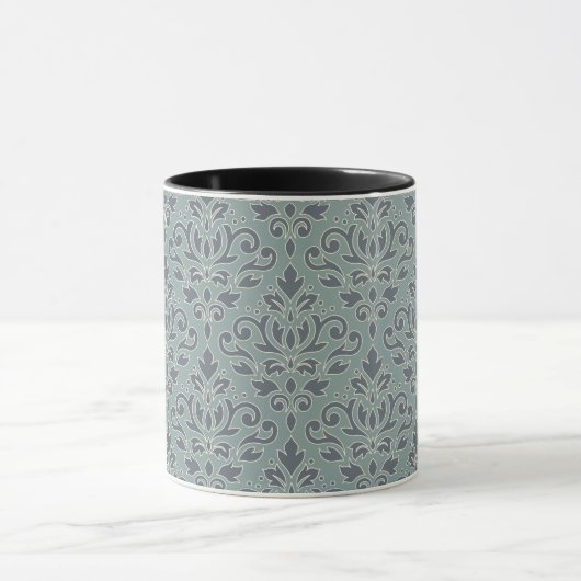 Scroll Damask Big Pattern (Kontur) Crm Blau Aquama Tasse (Zentrum)