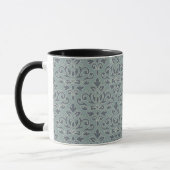 Scroll Damask Big Pattern (Kontur) Crm Blau Aquama Tasse (Links)