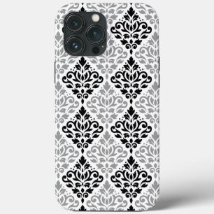 Scroll Damask Big Pattern Schwarz Weiß Case-Mate iPhone Hülle