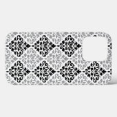 Scroll Damask Big Pattern Schwarz Weiß Case-Mate iPhone Hülle (Rückseite (Horizontal))