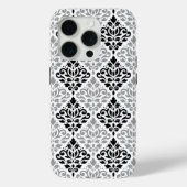 Scroll Damask Big Pattern Schwarz Weiß Case-Mate iPhone Hülle (Rückseite)