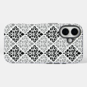 Scroll Damask Big Pattern Schwarz Weiß Case-Mate iPhone Hülle (Rückseite (Horizontal))