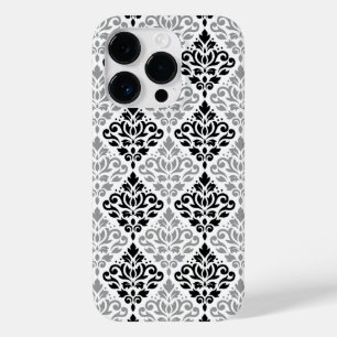Scroll Damask Big Pattern Schwarz Weiß Case-Mate iPhone 14 Pro Hülle