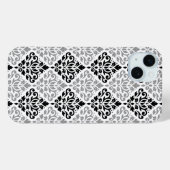 Scroll Damask Big Pattern Schwarz Weiß Case-Mate iPhone Hülle (Rückseite (Horizontal))
