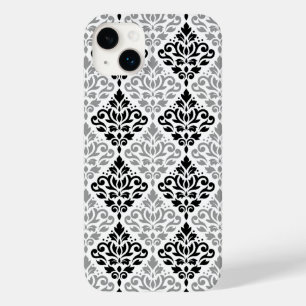 Scroll Damask Big Pattern Schwarz Weiß Case-Mate iPhone 14 Plus Hülle