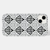 Scroll Damask Big Pattern Schwarz Weiß Case-Mate iPhone Hülle (Rückseite (Horizontal))