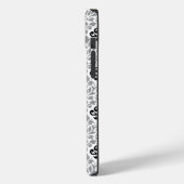 Scroll Damask Big Pattern Schwarz Weiß Case-Mate iPhone Hülle (Rückseite / Links)