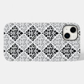 Scroll Damask Big Pattern Schwarz Weiß Case-Mate iPhone Hülle (Rückseite (Horizontal))