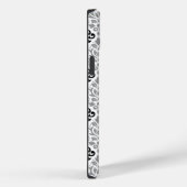 Scroll Damask Big Pattern Schwarz Weiß Case-Mate iPhone Hülle (Rückseite / Rechts)