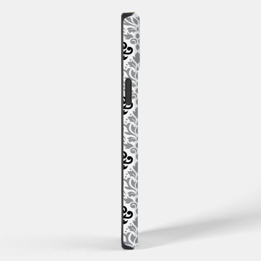 Scroll Damask Big Pattern Schwarz Weiß Case-Mate iPhone Hülle (Rückseite / Rechts)