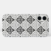 Scroll Damask Big Pattern Schwarz Weiß Case-Mate iPhone Hülle (Rückseite (Horizontal))