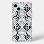 Scroll Damask Big Pattern Schwarz Weiß Case-Mate iPhone Hülle (Rückseite)