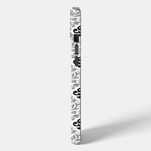 Scroll Damask Big Pattern Schwarz Weiß Case-Mate iPhone Hülle (Rückseite / Links)