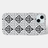 Scroll Damask Big Pattern Schwarz Weiß Case-Mate iPhone Hülle (Rückseite (Horizontal))