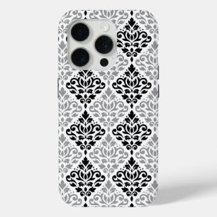 Scroll Damask Big Pattern Schwarz Weiß Case-Mate iPhone Hülle