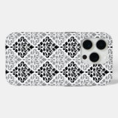 Scroll Damask Big Pattern Schwarz Weiß Case-Mate iPhone Hülle (Rückseite (Horizontal))