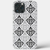 Scroll Damask Big Pattern Schwarz Weiß Case-Mate iPhone Hülle (Rückseite)