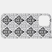 Scroll Damask Big Pattern Schwarz Weiß Case-Mate iPhone Hülle (Rückseite (Horizontal))