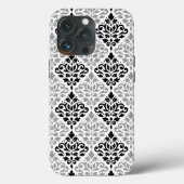 Scroll Damask Big Pattern Schwarz Weiß Case-Mate iPhone Hülle (Rückseite)
