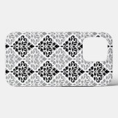 Scroll Damask Big Pattern Schwarz Weiß Case-Mate iPhone Hülle (Rückseite (Horizontal))