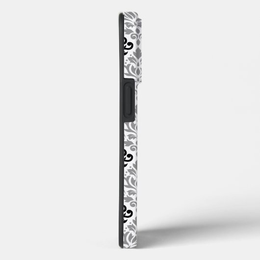 Scroll Damask Big Pattern Schwarz Weiß Case-Mate iPhone Hülle (Rückseite / Rechts)