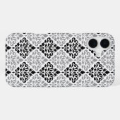Scroll Damask Big Pattern Schwarz Weiß iPhone Hülle (Rückseite (Horizontal))