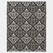 Scroll Damask Big Pattern Taupe Black Fleecedecke (Vorderseite)