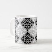 Scroll Damask Big Ptn B&W auf Grau Kaffeetasse (Vorderseite Links)